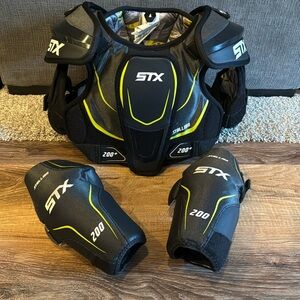 STX Youth Stallion 200+ Lacrosse Shoulder & Arm Pads- Size Med SEI & NOCSAE Cert